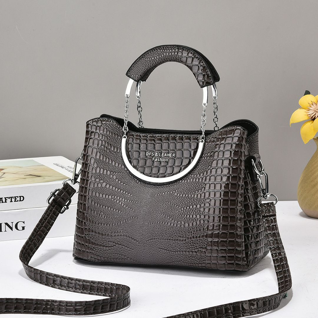 Sac à main féminin Nouveau modèle de crocodile simple et atmosphérique mode coréen style tendance one-houpred bag féminin