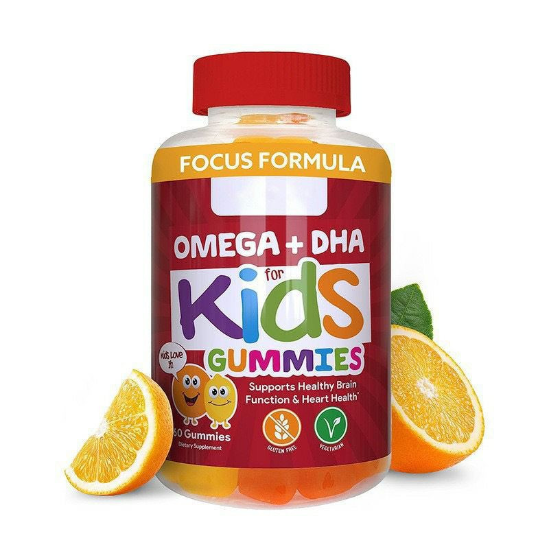 Gummies Omega + DHA pour enfants (Kids Gummies Omega + DHA), un complément alimentaire conçu pour les enfants à partir de 4 ans.
