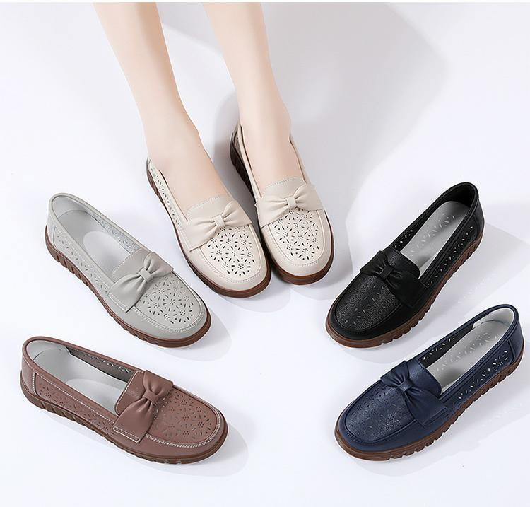 Nouvelles chaussures non glissantes, Flat Sole des chaussures célibataires décontractées d'âge moyen de grande taille pour femmes