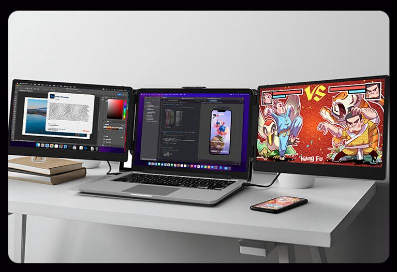 HBOB double écran portable portable étendu - extension multi-écrans pliable triple écran portable