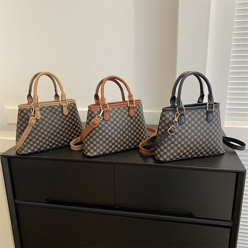 Sac à main nouveau rétro texturé Style occidental épaule sac à bandoulière décontracté Simple Plaid mode petit sac carré pour les femmes