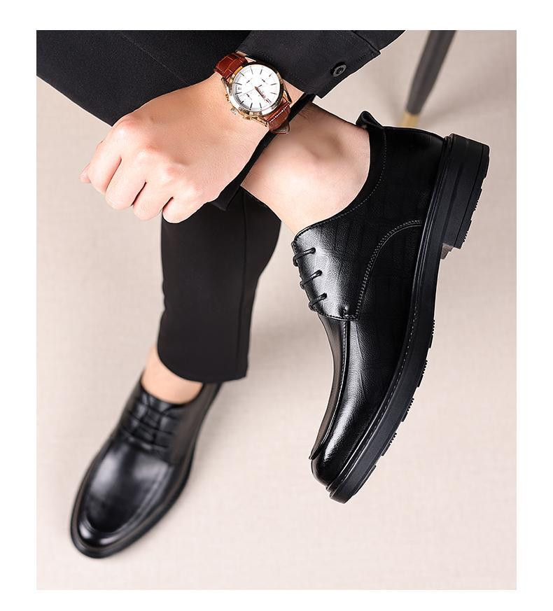 Chaussures en cuir pour hommes, Cowhide Style Business Formelles Casual Chaussures pour le marié Chaussures de mariage Versatile Soft Sole Menhy
