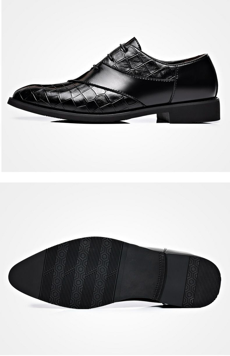 Chaussures en cuir motif gaufré en forme de crocodile de grande taille pour hommes