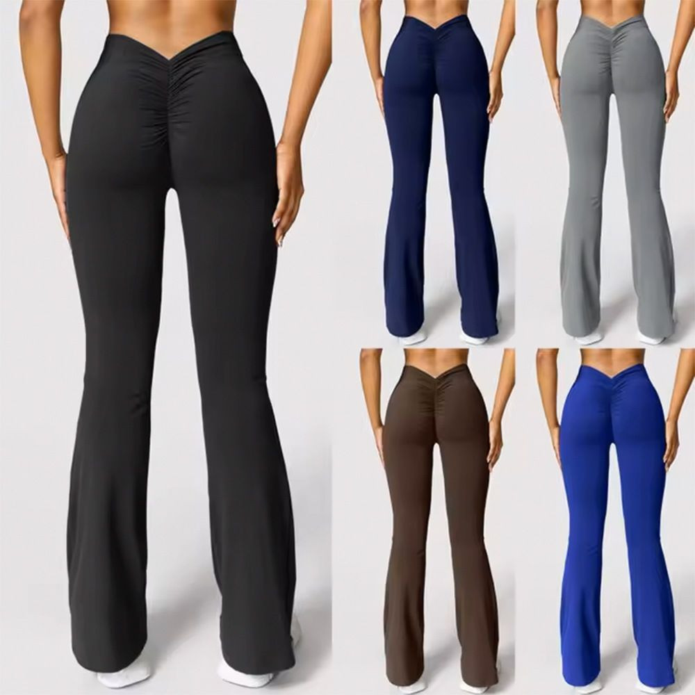 Pantalons tendance de sport et de fitness Leggings taille haute pour femmes  Pantalons de yoga micro-évasés sans couture d'Amazonie européenne et américaine
